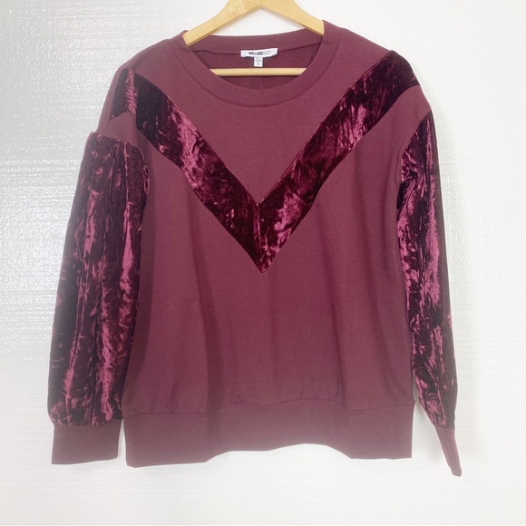 WILLIAM RAST Burgundy Long Sleeve Top Sweats Winter Jewel Neck Top Medium - Picture 3 of 13